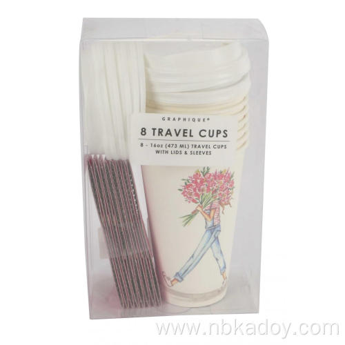 8PCS TRAVEL CUPS WITH LIDS&SLEEVES